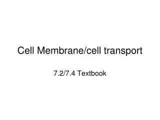 cell membrane cell transport