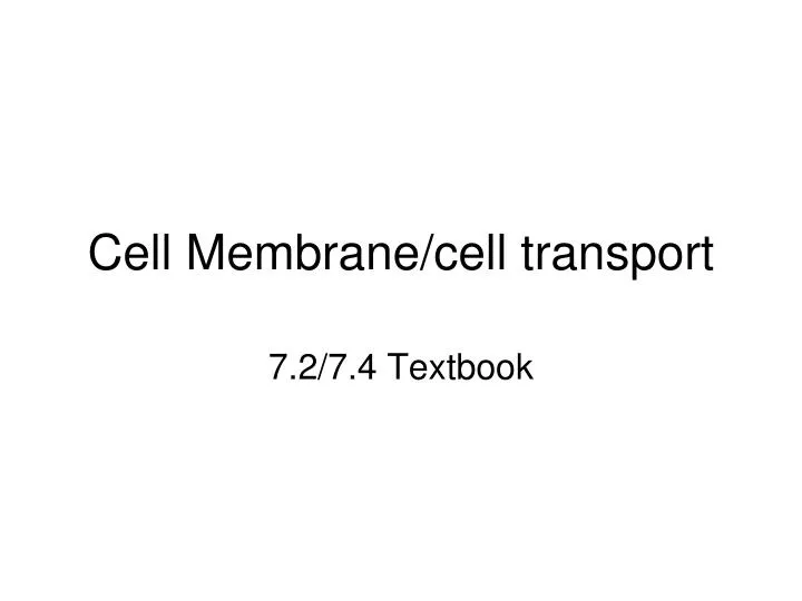 cell membrane cell transport