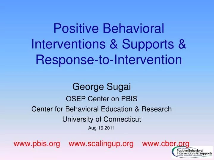 positive behavioral interventions supports response to intervention