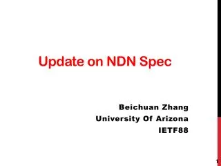 Update on NDN Spec