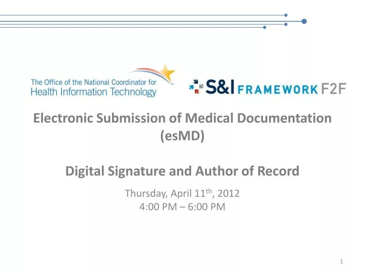 electronic submission of medical documentation esmd digital signature and author of record