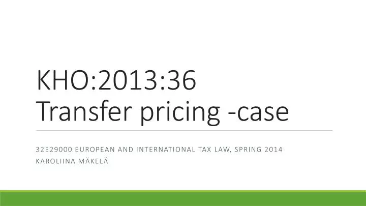 kho 2013 36 transfer pricing case