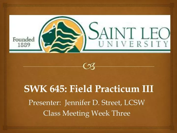 swk 64 5 field practicum iii