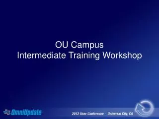 OU Campus Intermediate Training Workshop