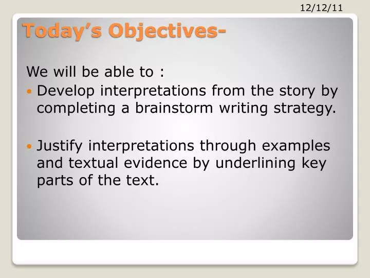 today s objectives