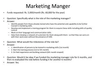 marketing manger