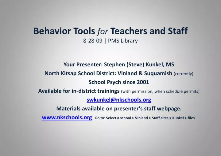 behavior tools for teachers and staff 8 28 09 pms library