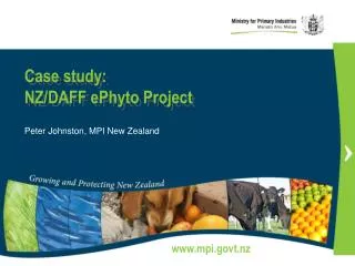 Case study: NZ/DAFF ePhyto Project