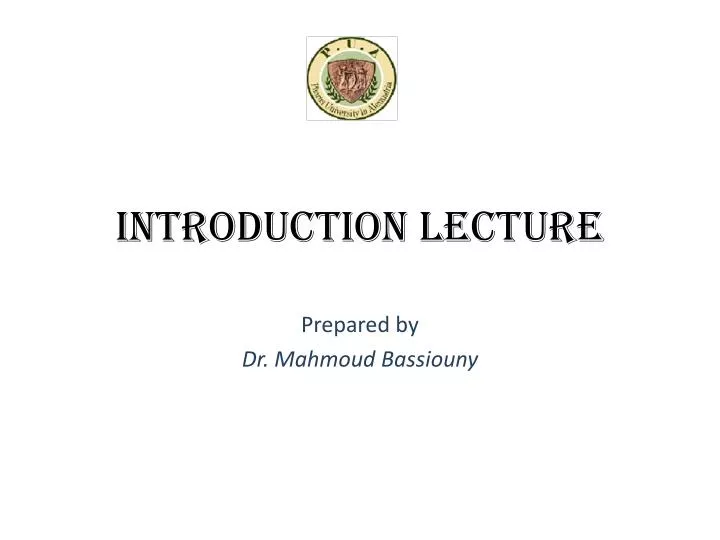 introduction lecture