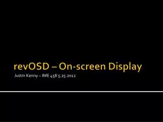 revOSD – On-screen Display