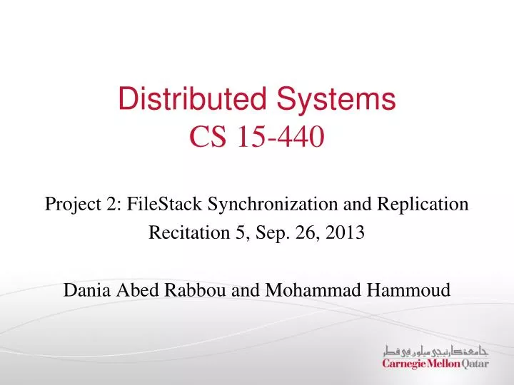 distributed systems cs 15 440