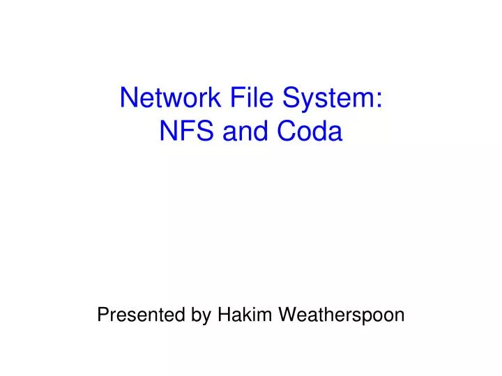 network file system nfs and coda