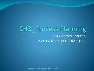 CH3_Process Planning