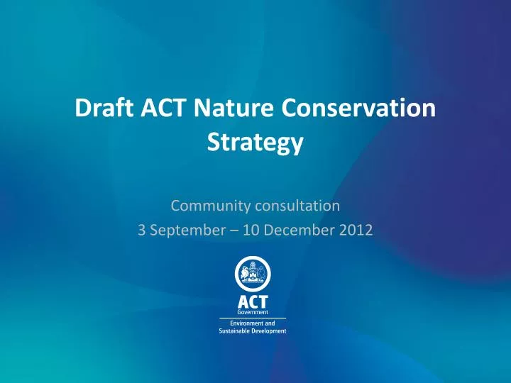 draft act nature conservation strategy