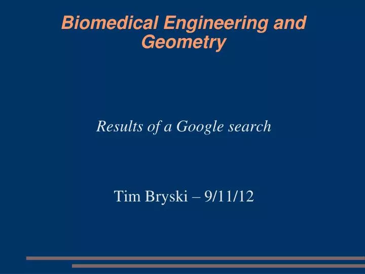 biomedical engineering and geometry