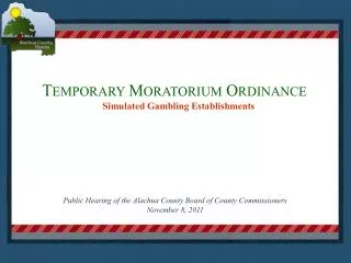 Temporary Moratorium Ordinance