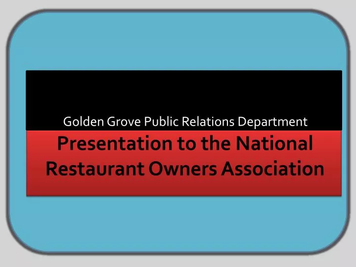 golden grove public relations department