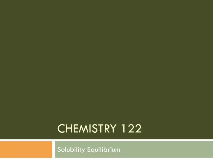 chemistry 122