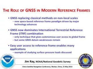 The Role of GNSS in Modern Reference Frames