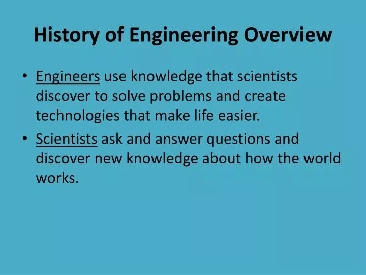 history of engineering overview