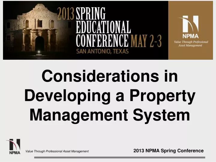considerations in developing a property management system