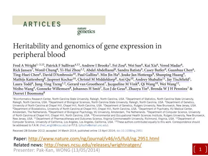 heritability and genomics of gene expression in peripheral blood