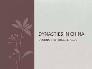 dynasties in china