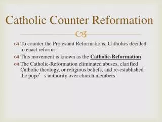 Catholic Counter Reformation