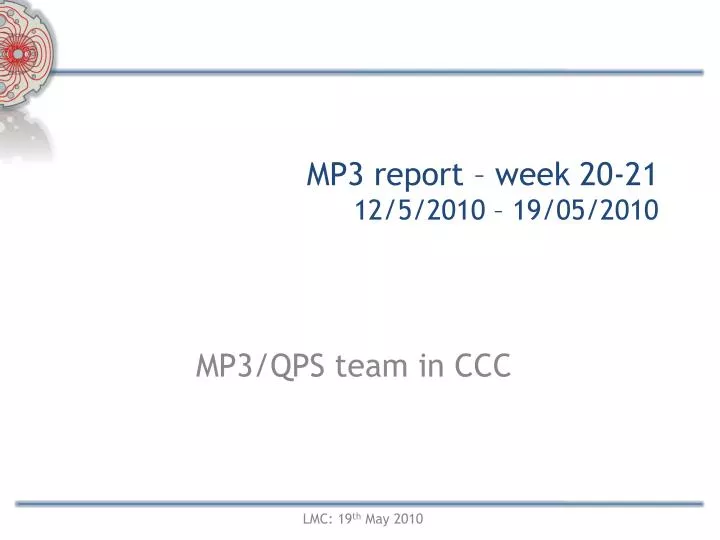 mp3 report week 20 21 12 5 2010 19 05 2010