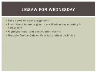 Jigsaw For Wednesday