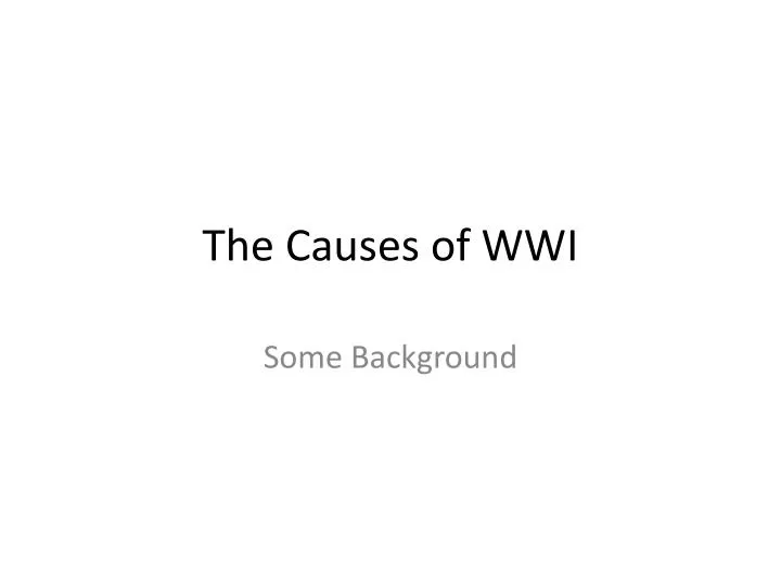 the causes of wwi