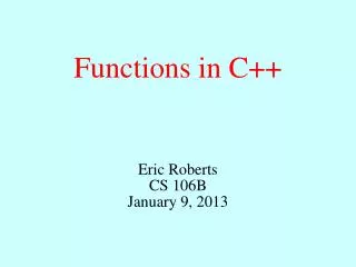 Functions in C ++