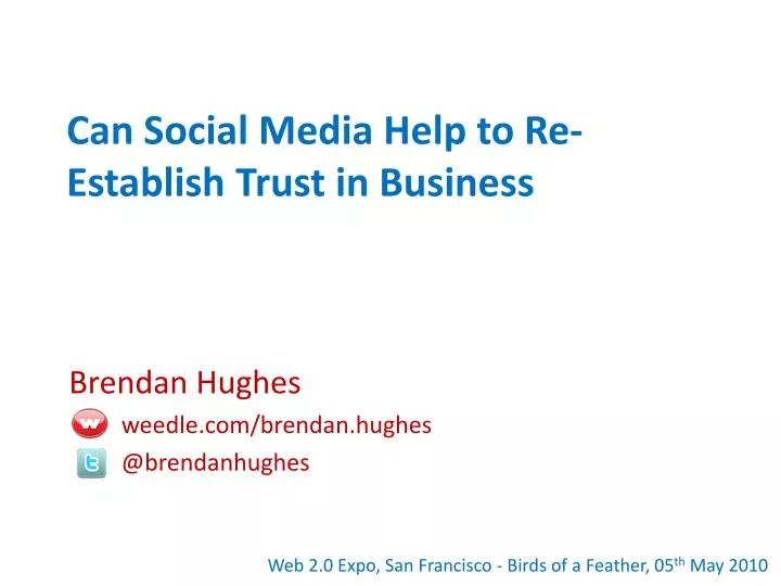 can social media help to re establish trust in business