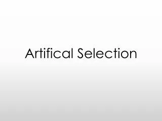 Artifical Selection