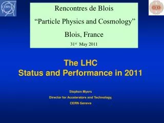 The LHC Status and Performance in 2011