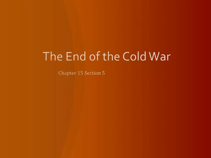 the end of the cold war