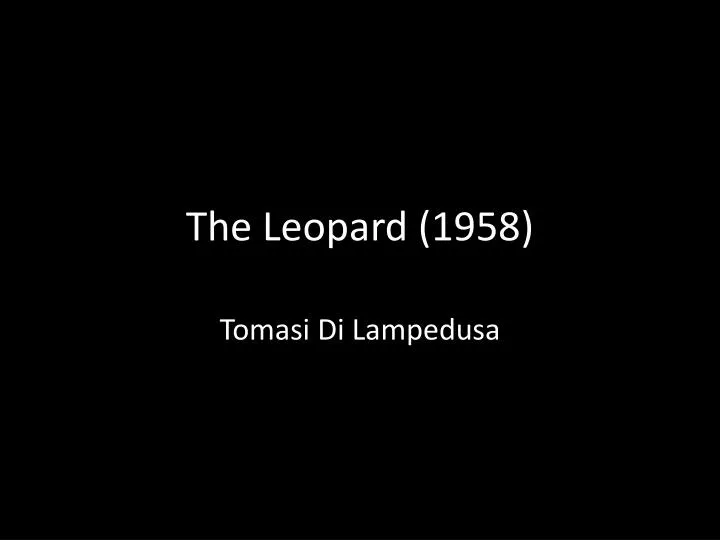 the leopard 1958