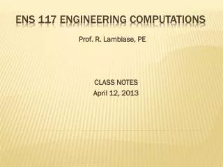 Ens 117 Engineering computations