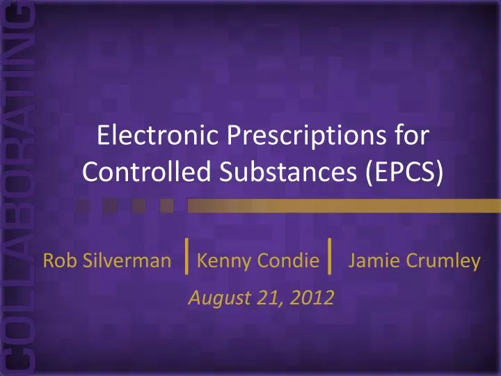 electronic prescriptions for controlled substances epcs