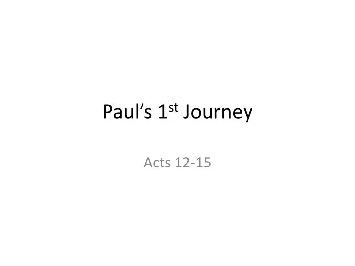 paul s 1 st journey