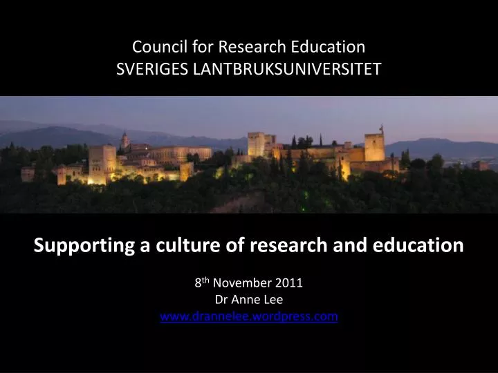 council for research education sveriges lantbruksuniversitet