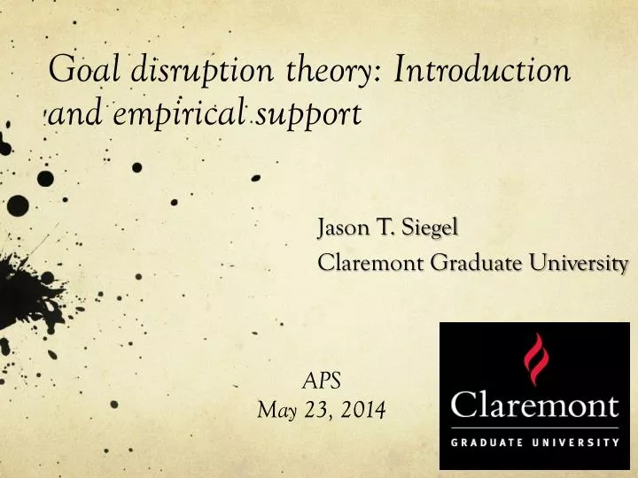 goal disruption theory introduction and empirical support