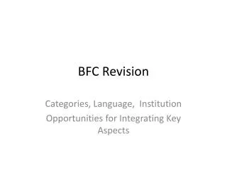 BFC Revision