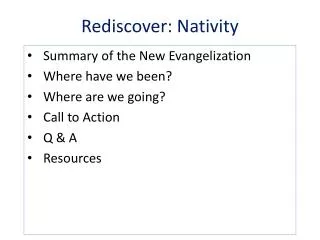 Rediscover: Nativity