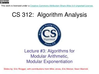CS 312: Algorithm Analysis