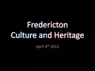 Frede ricton Culture an d Heritage