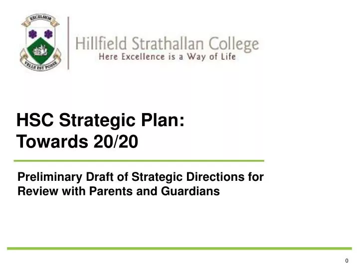hsc strategic plan towards 20 20