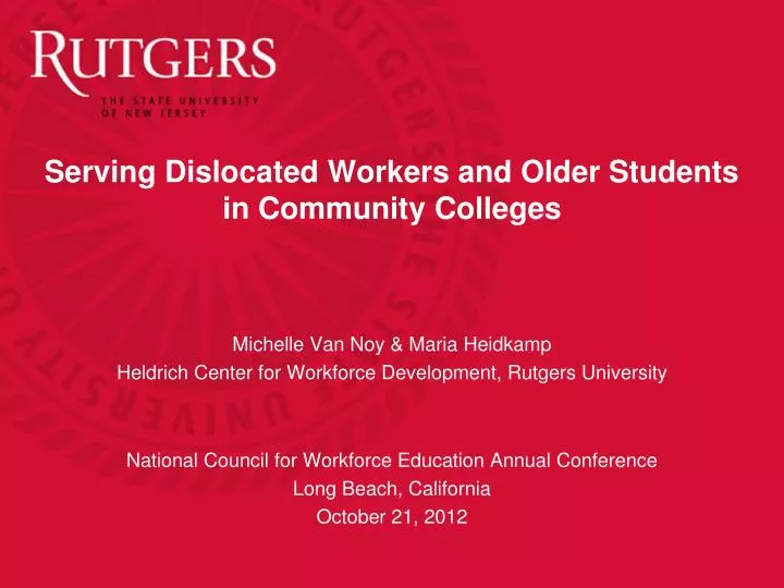 serving dislocated workers and older students in community colleges