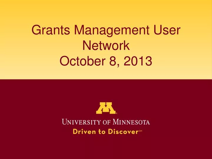 grants management user network october 8 2013