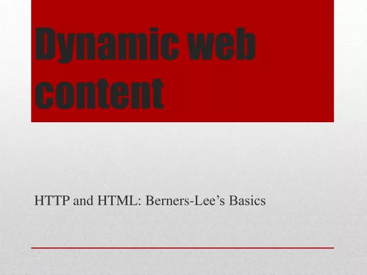 dynamic web content
